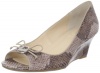 Calvin Klein Women's Olita Washed Snake Wedge Pump,Light Taupe,6.5 M US