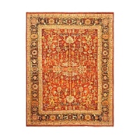 Evocative of 19th century Serapi rugs with an intricate border design, this opulent Ralph Lauren rug is crafted of the finest spaced dyed fibers to create a treasured heirloom appearance.Available in two dramatic colorways. Evocative of 19th century Serapi rugs with an intricate border design, this opulent Ralph Lauren rug is crafted of the finest spaced dyed fibers to create a treasured heirloom appearance.Available in two dramatic colorways.