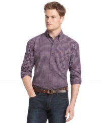 Perfect the plaid with this preppy tartan shirt from Izod.