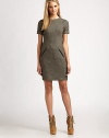 A fascinating style offering a traffic-stopping fit, zipper front pockets and classic Princess seams for a flattering look.Round neckShort sleevesPrincess seamsZipper pocketsBody-conscious fitBack zipperAbout 24 from natural waist60% linen/28% wool/8% polyamide/4% silkDry cleanImported Model shown is 5'9½ (176cm) wearing US size 4. OUR FIT MODEL RECOMMENDS ordering true size. 
