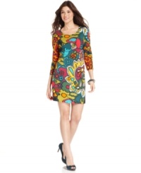 Wake up your wardrobe with Cha Cha Vente's floral-print shift dress. Wake up your wardrobe with Cha Cha Vente's floral-print shift dress.