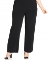Classic style combined with comfy knit creates a flattering, fluid look for Calvin Klein's plus size pants.