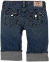 True Religion Girls 7-16 Sophie Roll Up Short, Point Dune Medium, 8