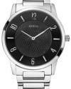 Guess Men's U10634G1 Silver Stainless-Steel Quartz Watch with Black Dial