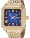Vince Camuto Men's VC/1015BLGP The Aviator Gold-Tone Day Date Blue Dial Watch