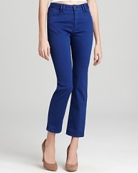 Add a pop of color to the everyday with these Gerard Darel chinos that come cropped and covered in cobalt. Pair with a nude heel for an elongated silhouette. Add a pop of color to the everyday with these Gerard Darel chinos that come cropped and covered in cobalt. Pair with a nude heel for an elongated silhouette.
