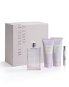 Burberry Brit Sheer for Women evokes a light-hearted, playful woman with a passionate thirst for adventure. Experience this delicate, joyful fragrance with this Holiday Gift Set that includes a 3.3 fl. oz. Eau de Toilette Spray, 3.3 oz. Perfumed Body Lotion, 3.3 oz. Perfumed Shower Gel and 0.25 fl. oz. travel-size Purse Spray in a gift-ready box.