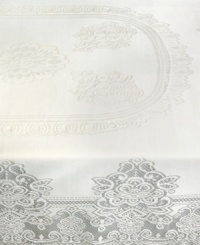 Deceptively delicate, this Knitted Lace tablecloth from Elrene is steeped in tradition but made for modern living in machine washable polyester. Intricate floral patterns with a beautiful sheen capture the elegance of another era in soft ecru. Deceptively delicate, this Knitted Lace tablecloth from Elrene is steeped in tradition but made for modern living in machine washable polyester. Intricate floral patterns with a beautiful sheen capture the elegance of another era in soft ecru.