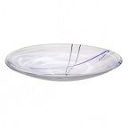 In Anna Ehrners' Contrast collection, hand-applied, thin glass threads harmonize with swirling veils of color to give each piece its own unique artistic expression.