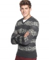 This sweater from Kenneth Cole Reaction is part vintage cool, part modern hip.