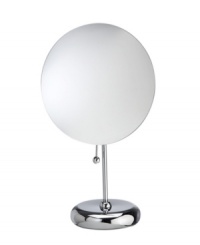 More than meets the eye. This clever mirror can be used in four different ways – stand it on your vanity, separate it from the pedestal to create a hand-held device, stick it to the wall with suction cups or use hardware to attach it permanently. More than meets the eye. This clever mirror can be used in four different ways – stand it on your vanity, separate it from the pedestal to create a hand-held device, stick it to the wall with suction cups or use hardware to attach it permanently.