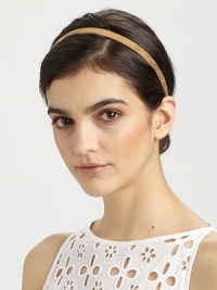 A simply chic design in supple leather; the perfect accent for beautiful hair. Leather/elasticSuede linedMade in the USA A simply chic design in supple leather; the perfect accent for beautiful hair. Leather/elasticSuede linedMade in the USA