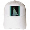 Green and aqua blue dress on black background with damask ribbons - Youth Baseball Cap