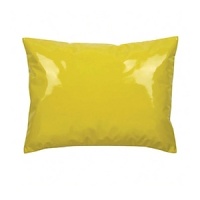 A delightfully flirty pop to your stylish retreat, the Empire pillow makes a splash in a rain-slicker yellow. The ultra glossy surface is constructed of bold yellow vinyl for a cheerful highlight to your bedroom or living space.