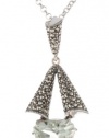 Judith Jack Mint Sterling Silver, Swarovski Marcasite and Chalcedony Pendant Necklace