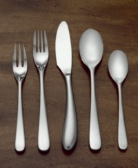 Japan's premier manufacturer of stainless steel flatware, Yamazaki has been crafting only the finest designs since 1918. The contemporary Aquatique Ice collection is unique without being too showy. In 18/8 stainless steel with a brushed, frosted luster, each piece has a curvaceous design that reflects the soft rolling motion of the sea. Set includes butter knife, cold-meat fork, and pierced tablespoon. Dishwasher safe with a lifetime warranty against manufacturer's defects. Japan's premier manufacturer of stainless steel flatware, Yamazaki has been crafting only the finest designs since 1918. The contemporary Aquatique Ice collection is unique without being too showy. In 18/8 stainless steel with a brushed, frosted luster, each piece has a curvaceous design that reflects the soft rolling motion of the sea. Set includes butter knife, cold-meat fork, and pierced tablespoon. Dishwasher safe with a lifetime warranty against manufacturer's defects.