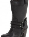 FRYE Women's Carmen Harness Short Boot,Black,9.5 M US