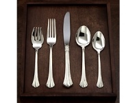 Created with a strong sense of traditional design, this delicate pattern captures the simple elegance of an earlier time. Dedication to old-world craftsmanship and superb design makes Reed & Barton flatware distinctive in character, whether on the formal entertaining table or for everyday use. Warranted for 100 years.Each 5-piece setting includes: Place Knife, Soup Spoon, Place Fork, Salad Fork and Teaspoon. Created with a strong sense of traditional design, this delicate pattern captures the simple elegance of an earlier time. Dedication to old-world craftsmanship and superb design makes Reed & Barton flatware distinctive in character, whether on the formal entertaining table or for everyday use. Warranted for 100 years.Each 5-piece setting includes: Place Knife, Soup Spoon, Place Fork, Salad Fork and Teaspoon.