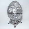 Platinum Faberge Egg Jewelry Ring Box set with Swarovski Crystals, includes R...