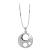 Inox Womens Designer Moonshine 316L Stainless Steel and CZ Pattern Pendant (comes with bonus silicone necklace)