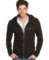 Add some cool to your casual look with this zip front hoodie from INC International Concepts.