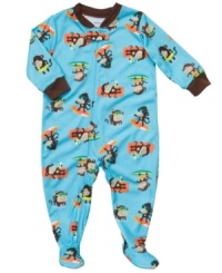 He'll be ready to monkey around in this sweet graphic footed-coverall from Carter's. He'll be ready to monkey around in this sweet graphic footed-coverall from Carter's.