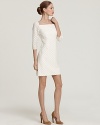 Delicate lace and demure three-quarter sleeves set the feminine tone for this chic Trina Turk shift dress.