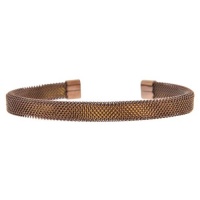 Inox Womens Copper Color Mesh Stainless 316L Steel Bangle Bracelet