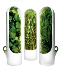 Prolong the life of ingredients with a modern storage container that slightly immerses herbs in water, increasing their freshness by three weeks to give cuisine an added boost of rich flavor. The streamlined design of the mini pods fits effortlessly onto refrigerator doors and creates a lovely showcase of fresh, full-of-life herbs. 1-year warranty. Prolong the life of ingredients with a modern storage container that slightly immerses herbs in water, increasing their freshness by three weeks to give cuisine an added boost of rich flavor. The streamlined design of the mini pods fits effortlessly onto refrigerator doors and creates a lovely showcase of fresh, full-of-life herbs. 1-year warranty.