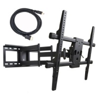 VideoSecu Articulating Full Motion TV Wall Mount for 32-65 LED LCD Plasma TVs with VESA up to 600x400 mm, Dual Arm pulls out up to 25 Inch, with Leveling Adjustments, Free HDMI Cable A37 VideoSecu Articulating Full Motion TV Wall Mount for 32-65 LED LCD Plasma TVs with VESA up to 600x400 mm, Dual Arm pulls out up to 25 Inch, with Leveling Adjustments, Free HDMI Cable A37