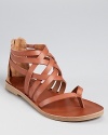 Strappy in front and metallic in the back, Lucky Brand's Heda sandals effortlessly showcase the best of summer style.