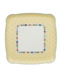 Spice up your tabletop with the Twist Alea square platter. A punchy yellow print and bright colorblock design on this square plates collection offers fun contrast to fine white china. Spice up your tabletop with the Twist Alea square platter. A punchy yellow print and bright colorblock design on this square plates collection offers fun contrast to fine white china.
