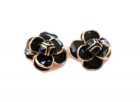 Elegant Black Camellia Stud Earrings Elegant Black Camellia Stud Earrings
