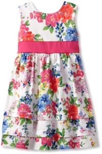 Hartstrings Girls 2-6X Toddler Floral Print Cotton Sateen Sleeveless Dress, White Floral, 2T Hartstrings Girls 2-6X Toddler Floral Print Cotton Sateen Sleeveless Dress, White Floral, 2T