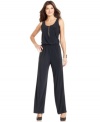 Jazz up your wardrobe with Ellen Tracy's vintage-inspired jumpsuit. Pair it with pumps for a chic look day or night.