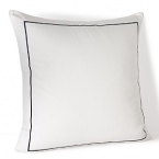 This HUGO BOSS sham exudes regal elegance in white cotton sateen, framed with navy barrata stitch embroidery.