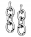 Street-tough chic, by T Tahari. These drop earrings feature a classic chain link design, crafted in imitation rhodium. Base metal is nickel-free for sensitive skin. Approximate drop: 1-3/4 inches.