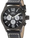 Invicta Men's 1430 II Collection Chronograph Black Dial Leather Watch