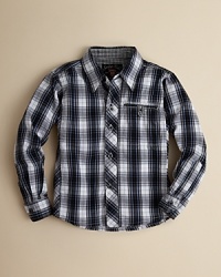 Time for some new textures? Sovereign Code plays with plaid in this handsome woven button-down. Time for some new textures? Sovereign Code plays with plaid in this handsome woven button-down.