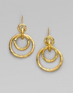 Circles within circles, linked by more circles, create a look that's sleek and modern. 18k yellow gold Drop, about 2 Ear wire Imported