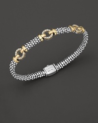 Diamonds set in sterling silver and 18K yellow gold from the Lagos Caviar And Diamonds Collection. Diamonds set in sterling silver and 18K yellow gold from the Lagos Caviar And Diamonds Collection.