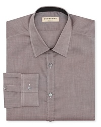 Add this refined dress shirt to your wardrobe for a luxurious take on the essential button-down, wrought in exceptional cotton for maximum comfort and tailored with a contemporary fit. Add this refined dress shirt to your wardrobe for a luxurious take on the essential button-down, wrought in exceptional cotton for maximum comfort and tailored with a contemporary fit.