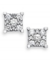 A bright burst of sparkle lights up any look. Crafted in 14k white gold, chic clusters of round-cut diamonds (1/2 ct. t.w.) adorn these beautiful stud earrings. Approximate diameter: 7-1/2 mm.