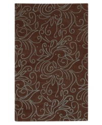 Dress your home with the delightful designs of this bewitching area rug, hand-tufted by Surya's master artisans. Crafted from New Zealand wool, this ultra-soft piece features a distinctive high-low texture that accentuates its attractive patterns against a deep-brown ground. Dress your home with the delightful designs of this bewitching area rug, hand-tufted by Surya's master artisans. Crafted from New Zealand wool, this ultra-soft piece features a distinctive high-low texture that accentuates its attractive patterns against a deep-brown ground.