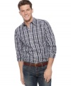 Pair plaid with anything. This slim-fit shirt from Club Room keeps you stylish in any situation. (Clearance)