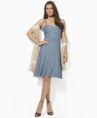 Flattering stitched paneling and a chic A-line skirt create a vintage-inspired feminine style in lightweight chambray from Lauren Jeans Co. Flattering stitched paneling and a chic A-line skirt create a vintage-inspired feminine style in lightweight chambray from Lauren Jeans Co.
