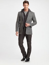 Elegantly blending smart tailoring with the utilitarian look of a classic cargo styling, this pant is crafted in luxe cotton twill with the trim-fitting proportions that define Black Label.Flat-front styleZip flySide slash, back flap pocketsSide cargo pocketsInseam, about 30CottonMachine washImported Elegantly blending smart tailoring with the utilitarian look of a classic cargo styling, this pant is crafted in luxe cotton twill with the trim-fitting proportions that define Black Label.Flat-front styleZip flySide slash, back flap pocketsSide cargo pocketsInseam, about 30CottonMachine washImported