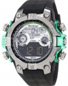 Armitron Men's 40/8251GRN Round Metalized Green Accented Digital Sport Watch