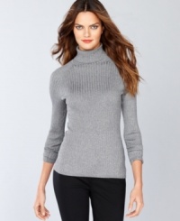 INC's petite turtleneck sweater features a metallic knit to add a serious shot of shimmer to your next outfit. INC's petite turtleneck sweater features a metallic knit to add a serious shot of shimmer to your next outfit.