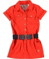 Guess Sarabelle Dress with Belt (Sizes 7 - 16) - orange, 14